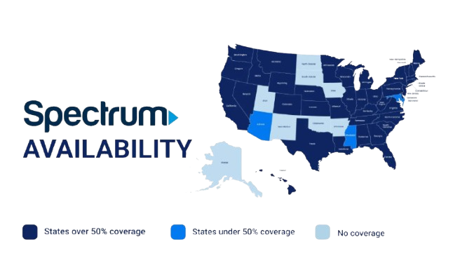 Spectrum availability map showing coverage across United States